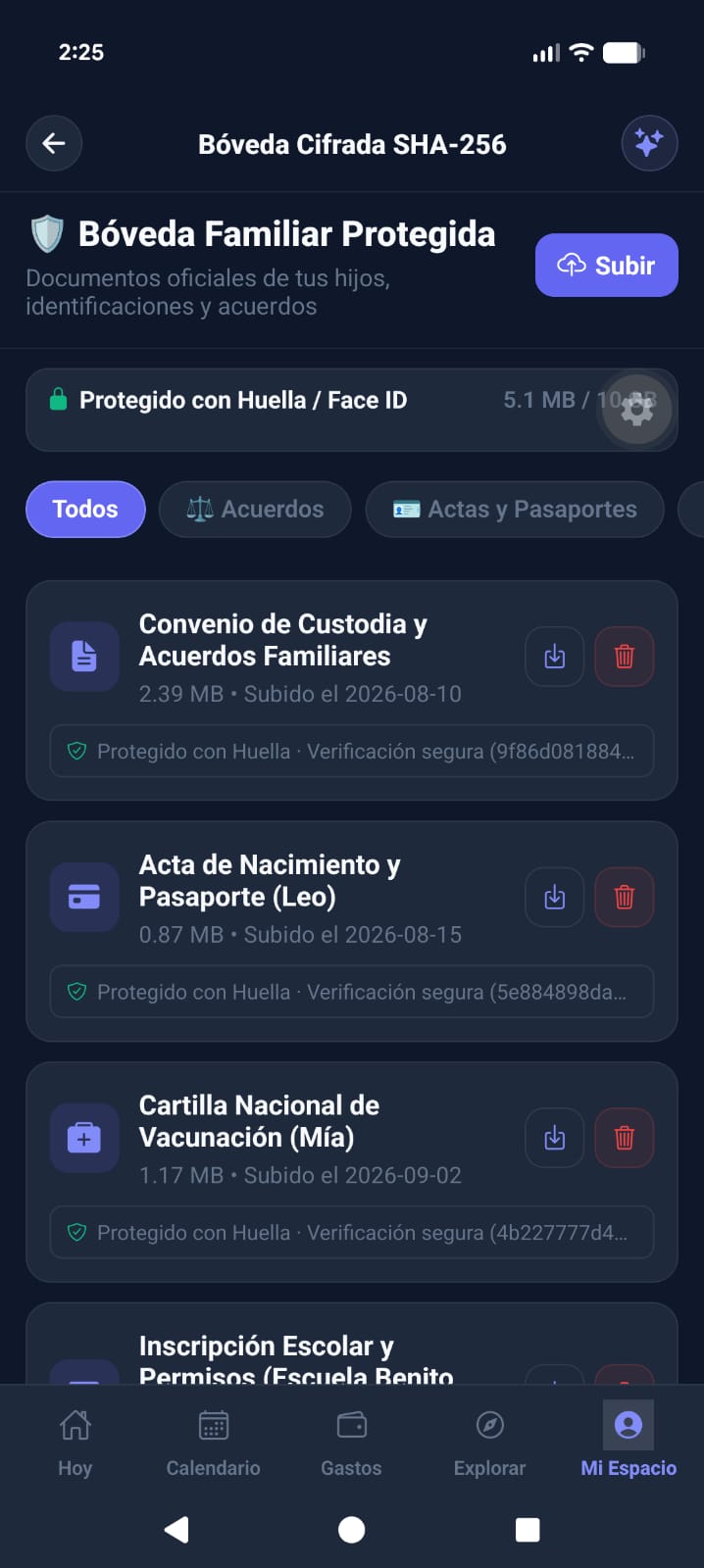 Bóveda Digital Cifrada SHA-256