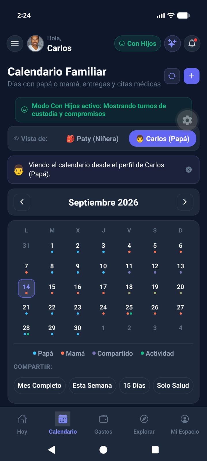 Calendario de Custodia Compartida