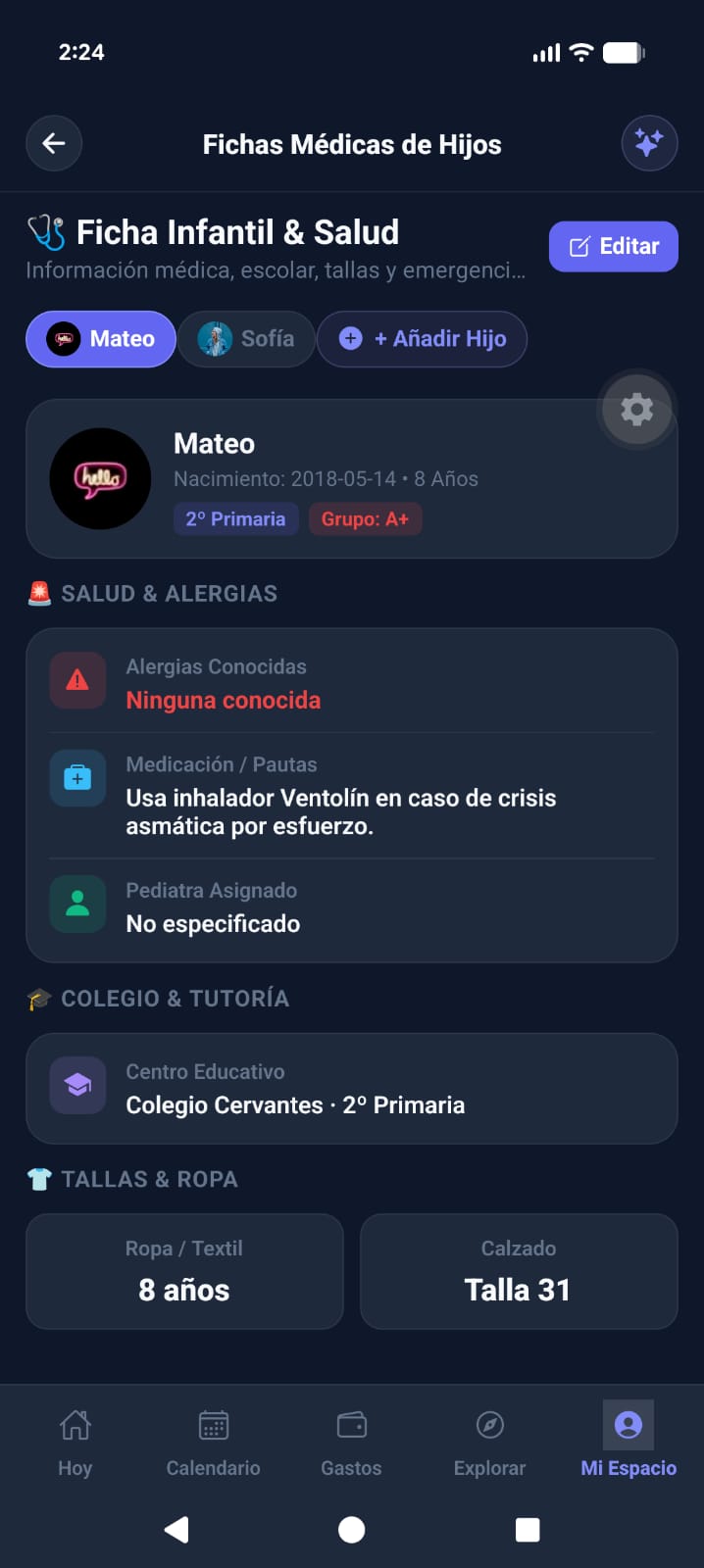 Ficha Infantil y Expediente Médico